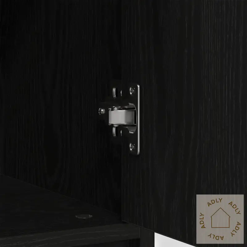 Skjenk Med Skuff Svart Eik 80X34X76 Cm Konstruert Tre