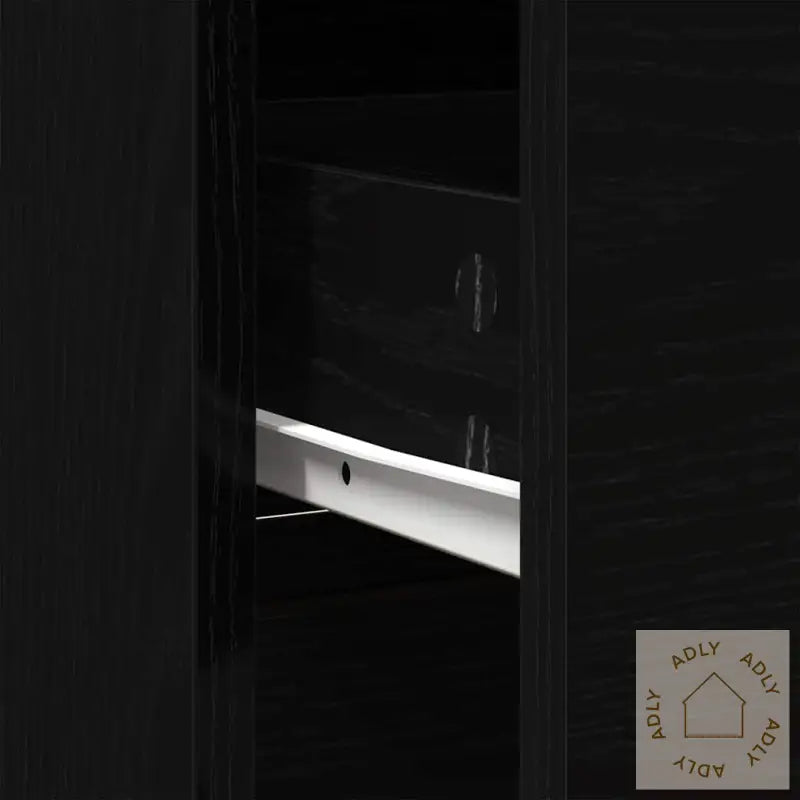 Skjenk Med Skuff Svart Eik 80X34X76 Cm Konstruert Tre