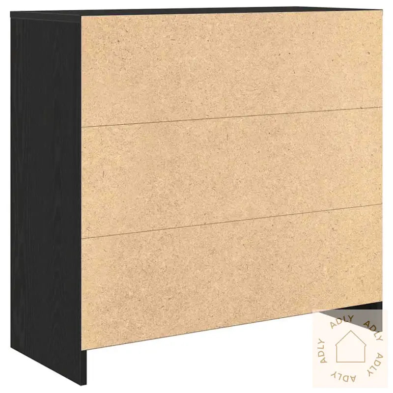 Skjenk Med Skuff Svart Eik 80X34X76 Cm Konstruert Tre