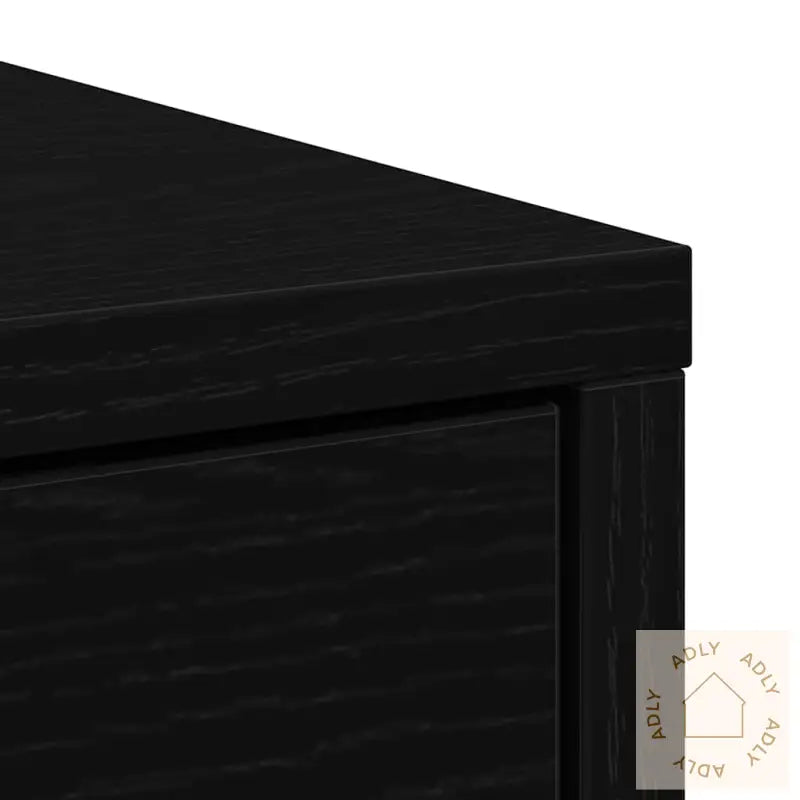 Skjenk Med Skuff Svart Eik 80X34X76 Cm Konstruert Tre