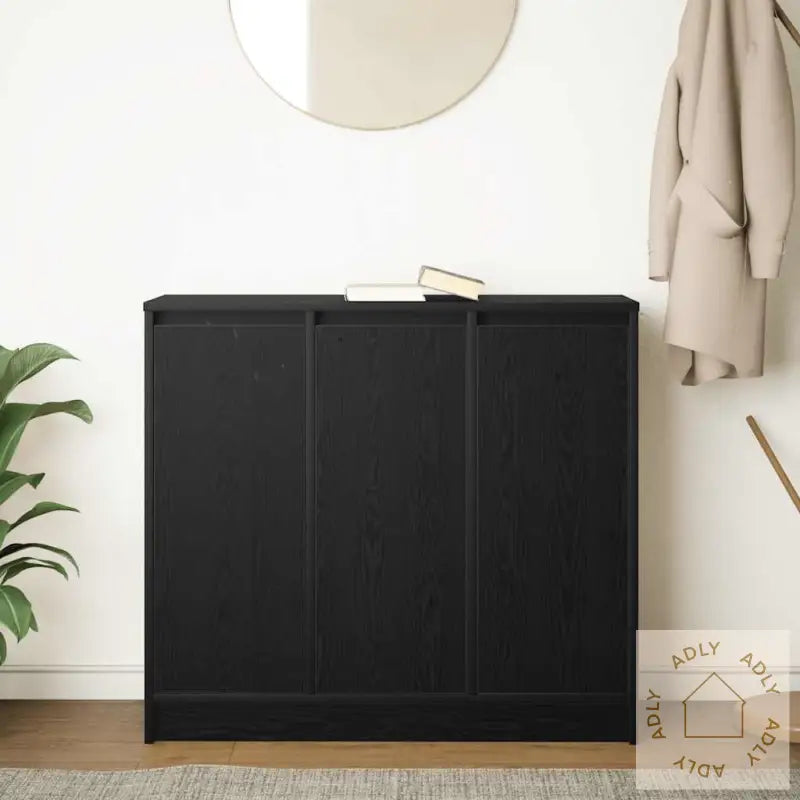 Skjenk Svart Eik 85X34X76 Cm Konstruert Tre