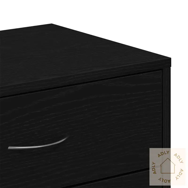 Skjenk Med 6 Skuffer Svart Eik 50X34X96 Cm Konstruert Tre