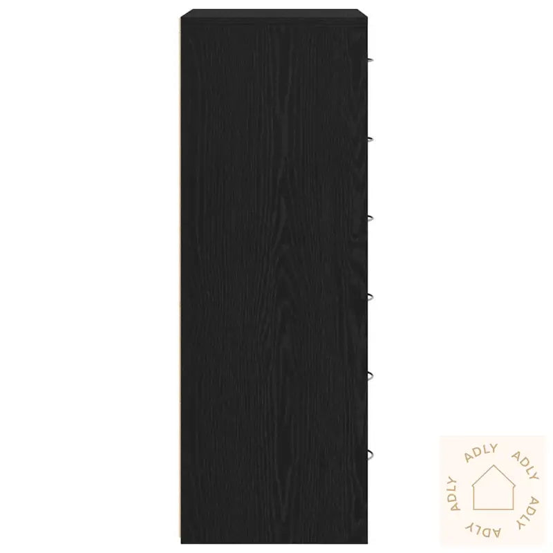 Skjenk Med 6 Skuffer Svart Eik 50X34X96 Cm Konstruert Tre