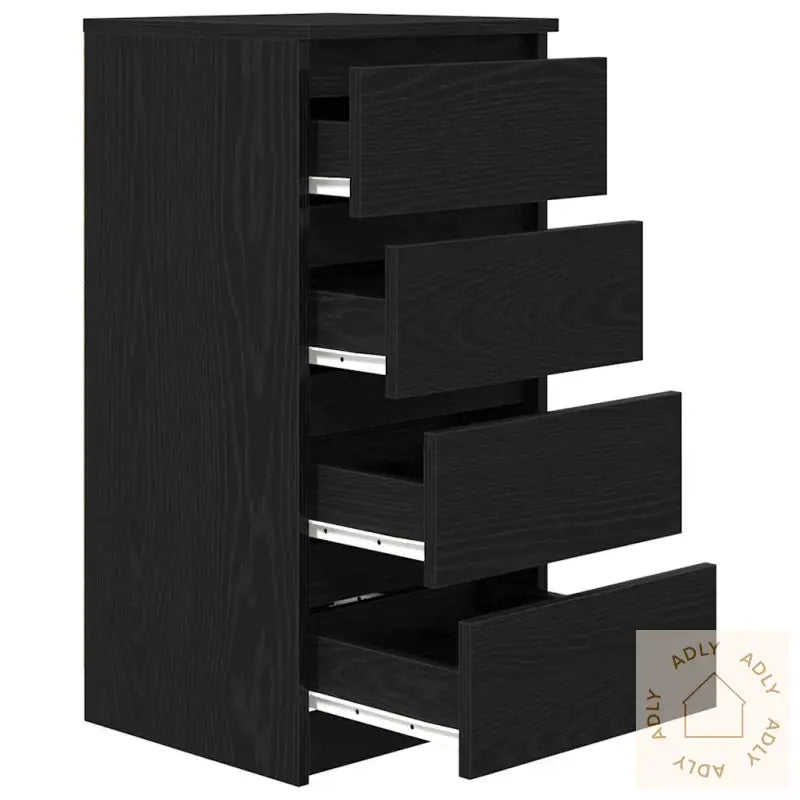 Skjenk Svart Eik 37,5X35X76 Cm Konstruert Tre