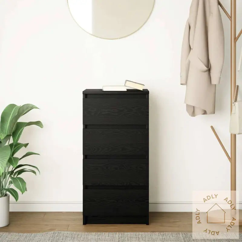 Skjenk Svart Eik 37,5X35X76 Cm Konstruert Tre