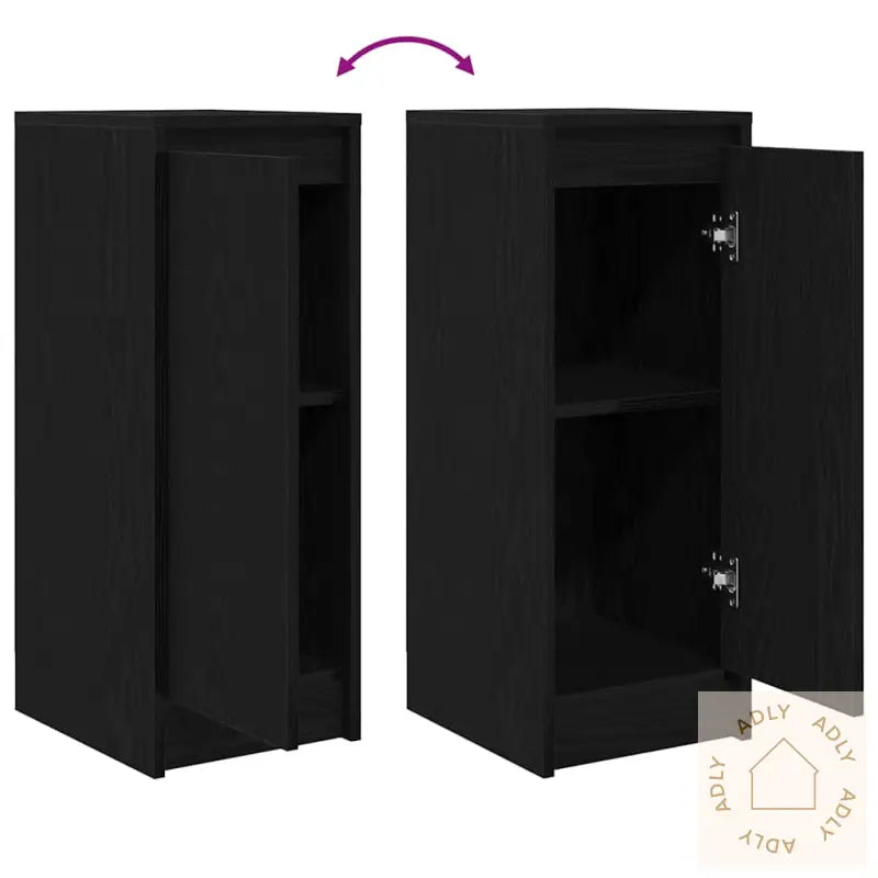 Skjenk Svart Eik 29,5X34X76 Cm Konstruert Tre