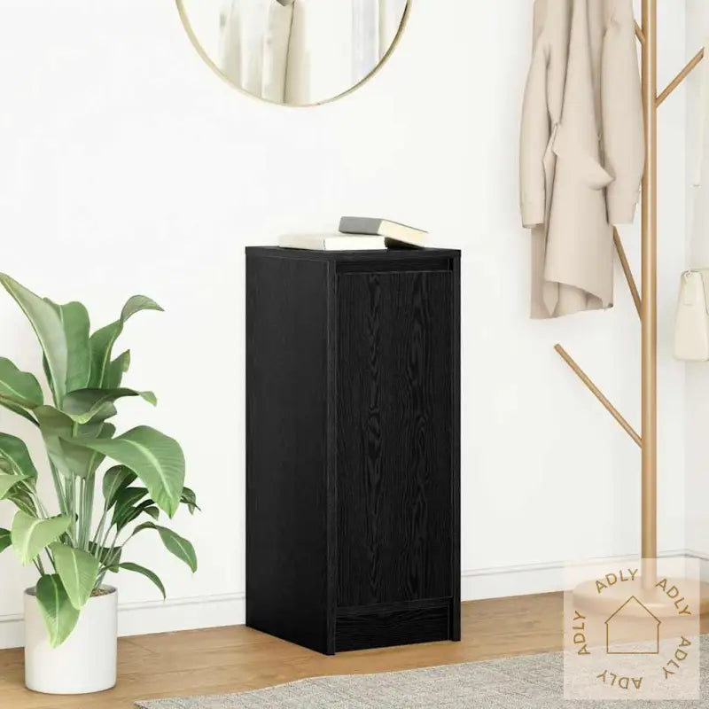 Skjenk Svart Eik 29,5X34X76 Cm Konstruert Tre