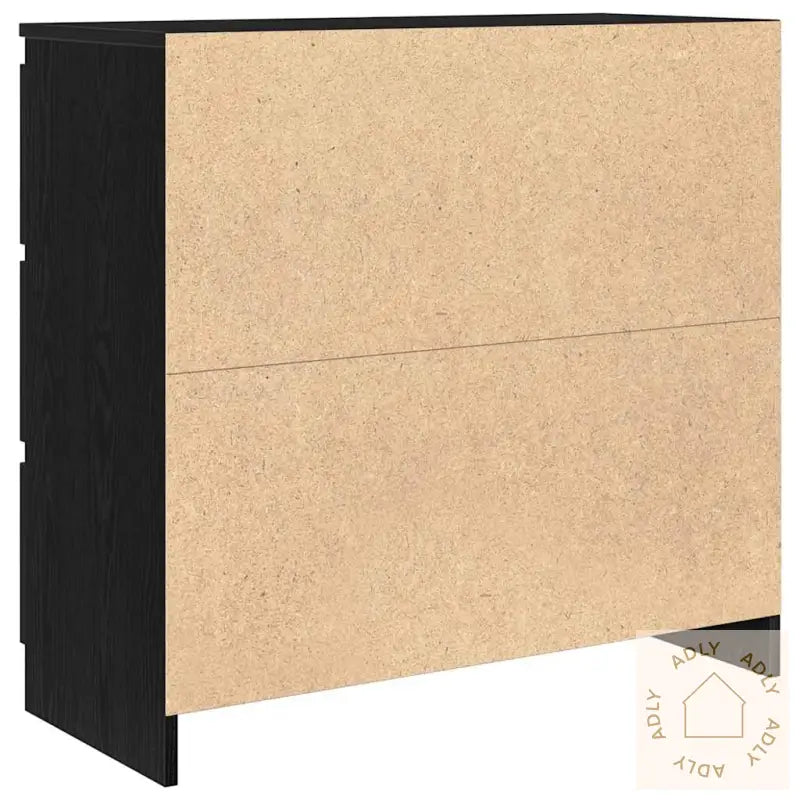 Skjenk Svart Eik 80X35X76 Cm Konstruert Tre