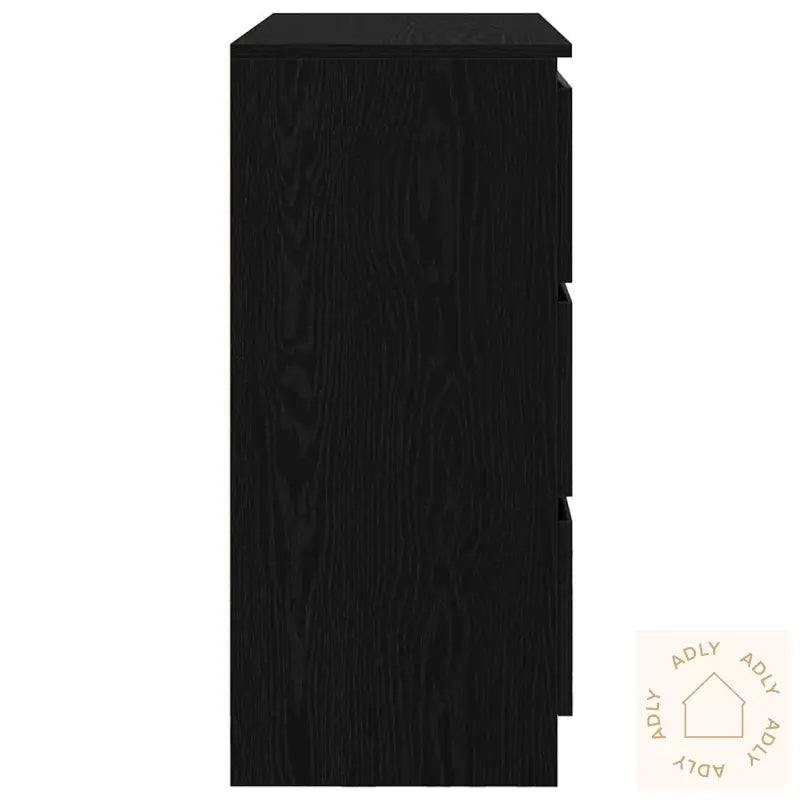 Skjenk Svart Eik 80X35X76 Cm Konstruert Tre