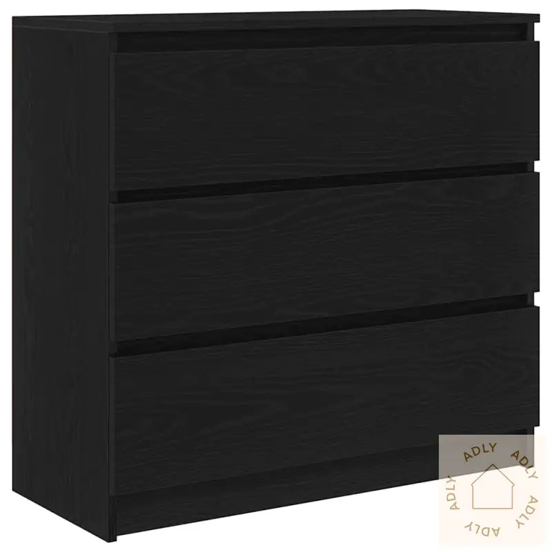Skjenk Svart Eik 80X35X76 Cm Konstruert Tre