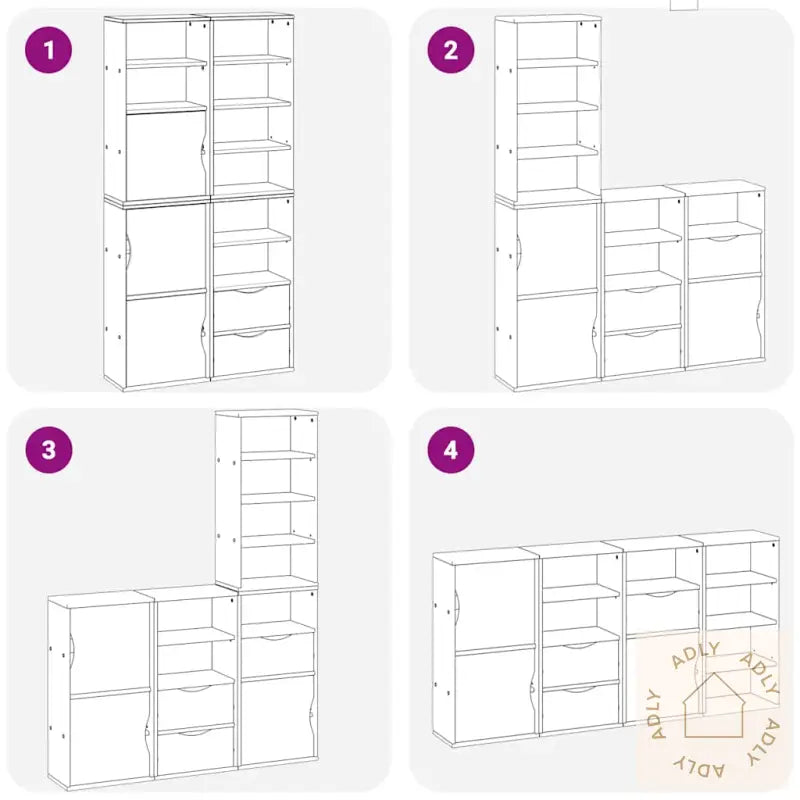 Sideskap 4 Stk Odda 40X24X79 Cm Heltre Furu