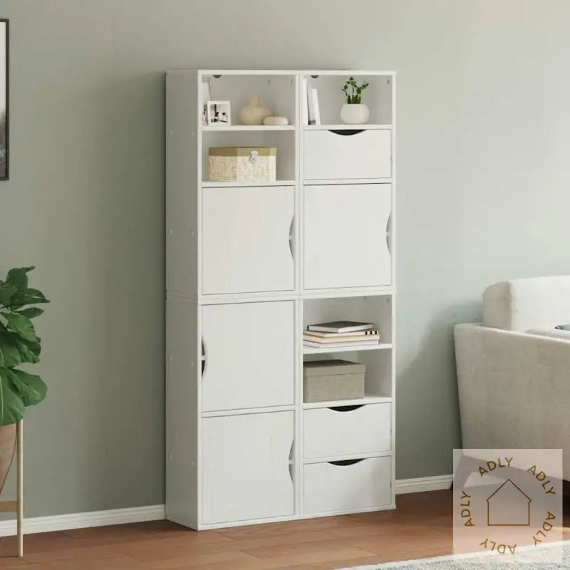 Sideskap 4 Stk Odda Hvit 40X24X79 Cm Heltre Furu