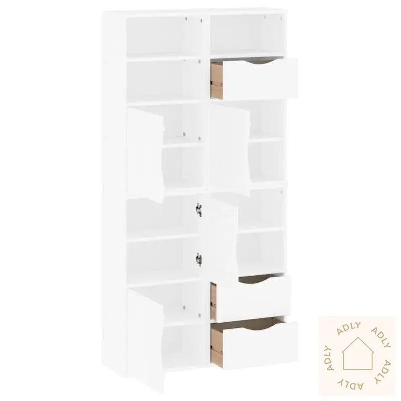Sideskap 4 Stk Odda Hvit 40X24X79 Cm Heltre Furu