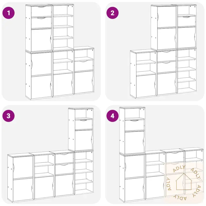 Sideskap 5 Stk Odda 40X24X79 Cm Heltre Furu