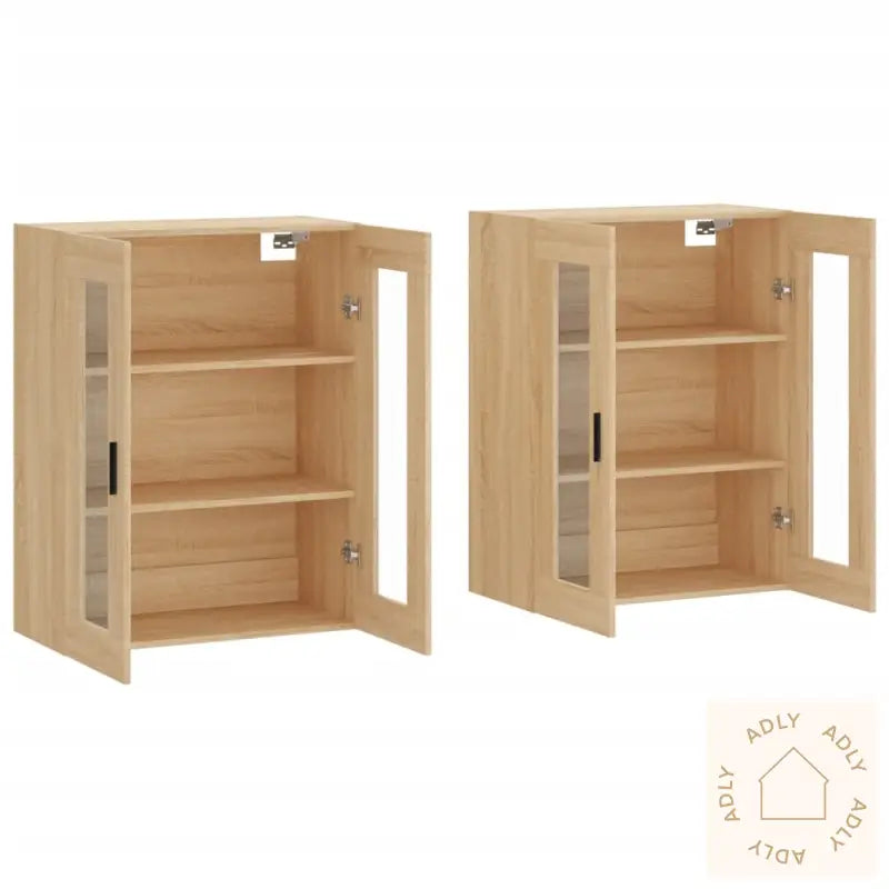 Veggskap 2 Stk Sonoma Eik Konstruert Tre