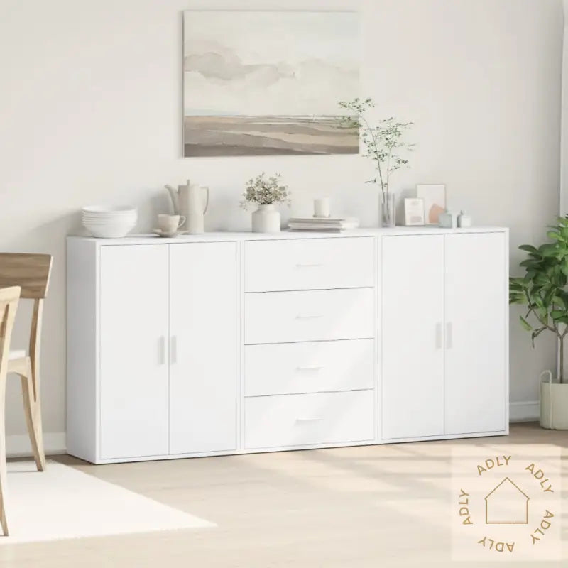 Skjenker 3 Stk Hvit 60X31X84 Cm Konstruert Tre