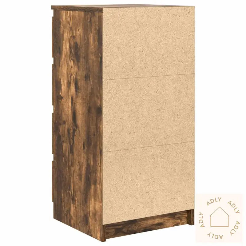 Skjenk Med Skuffer Røkt Eik 37,5X35X99 Cm Konstruert Tre