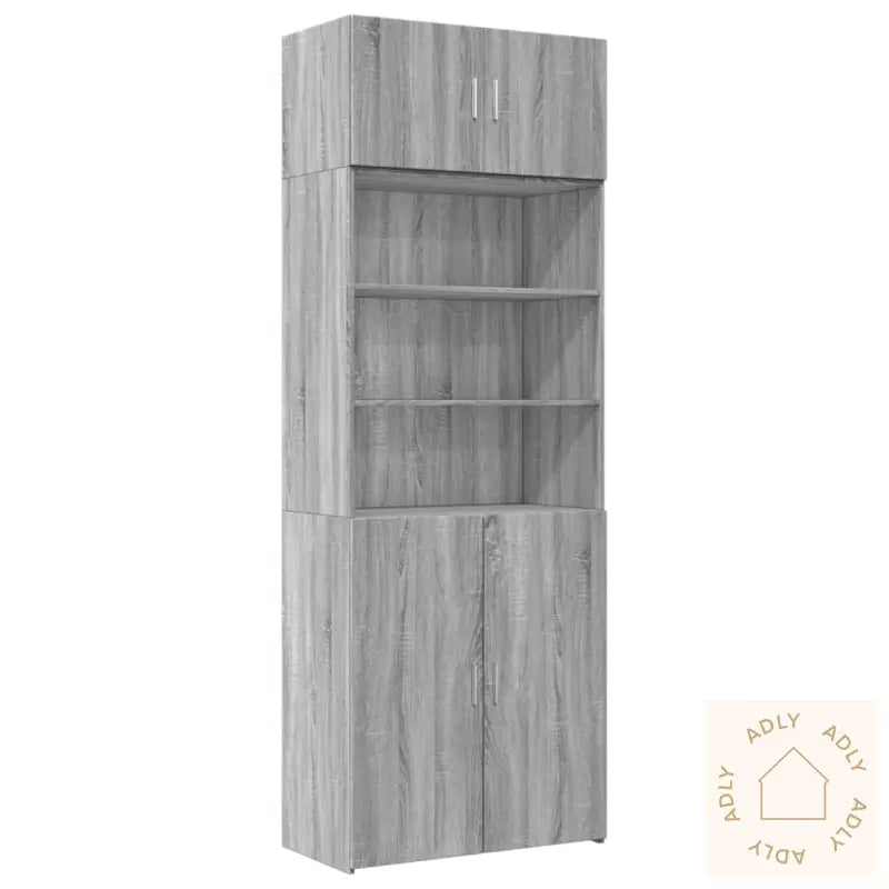 Oppbevaringsskap Grå Sonoma 80X42,5X225 Cm Konstruert Tre