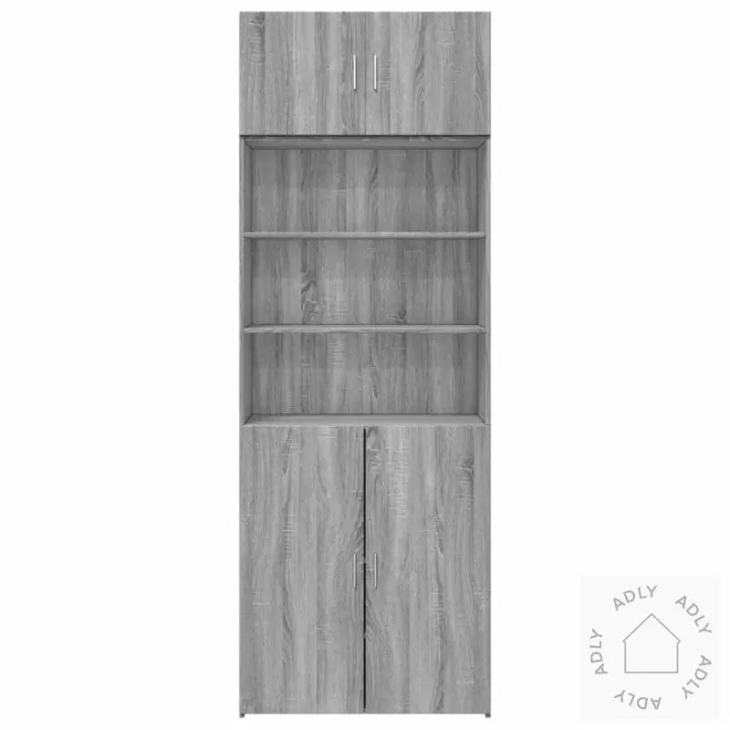 Oppbevaringsskap Grå Sonoma 80X42,5X225 Cm Konstruert Tre