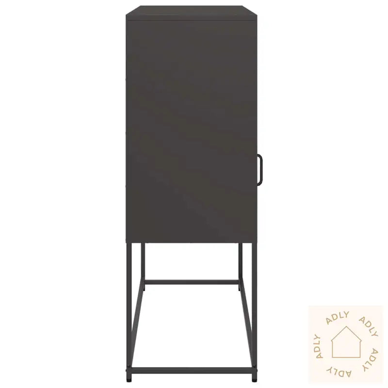 Skjenk Svart 100,5X39X107 Cm Kaldvalset Stål