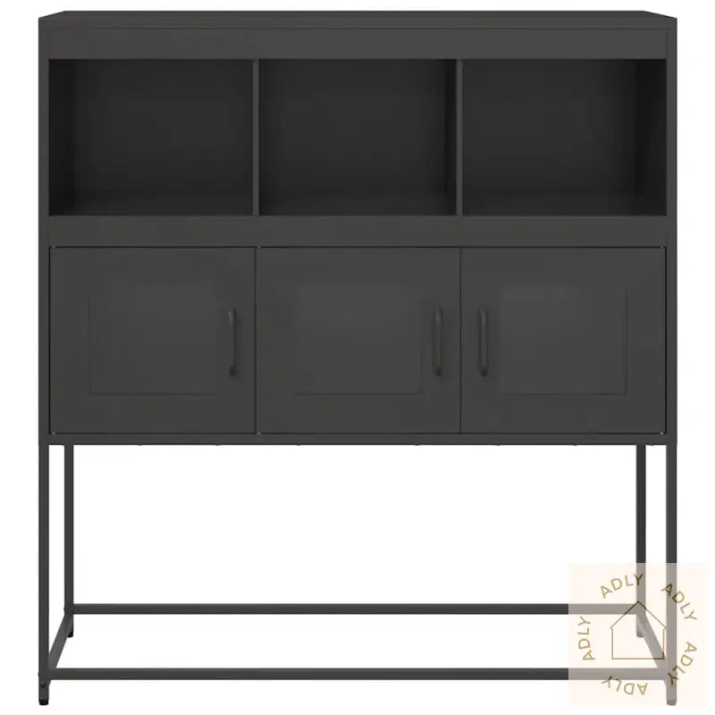 Skjenk Svart 100,5X39X107 Cm Kaldvalset Stål