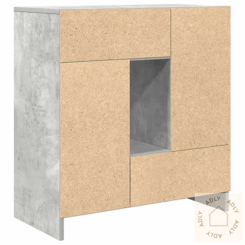 Skjenk Med Skuffer Og Dører Betonggrå 70,5X34X74,5 Cm