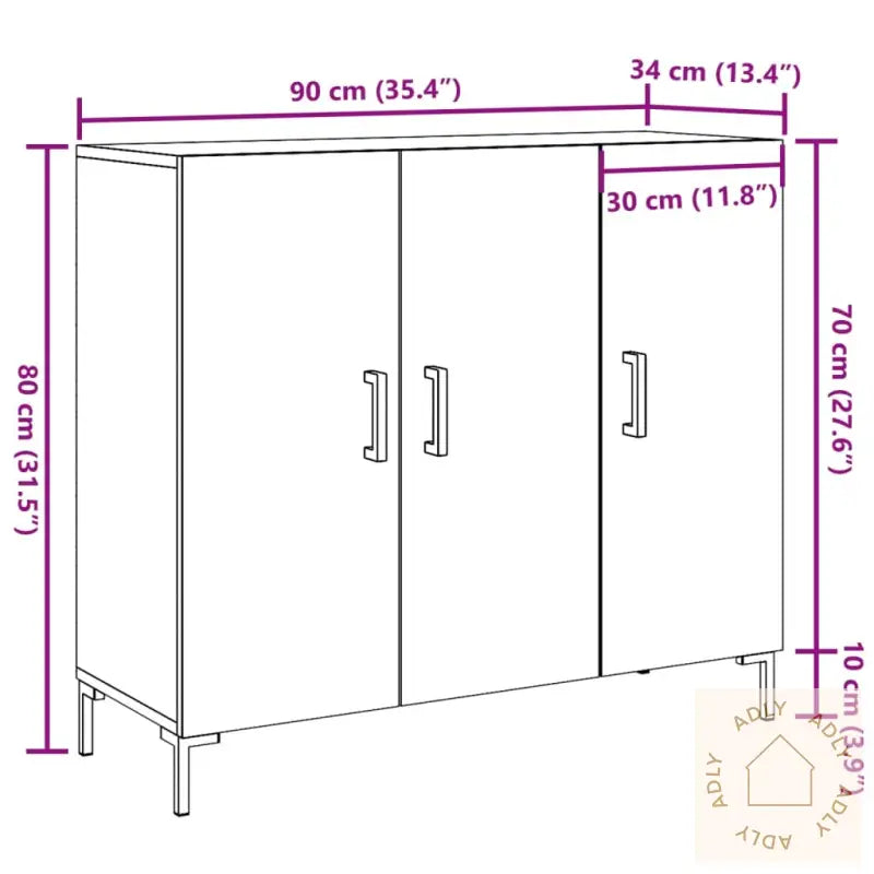 Skjenk Gammelt Tre 90X34X80 Cm Konstruert Tre