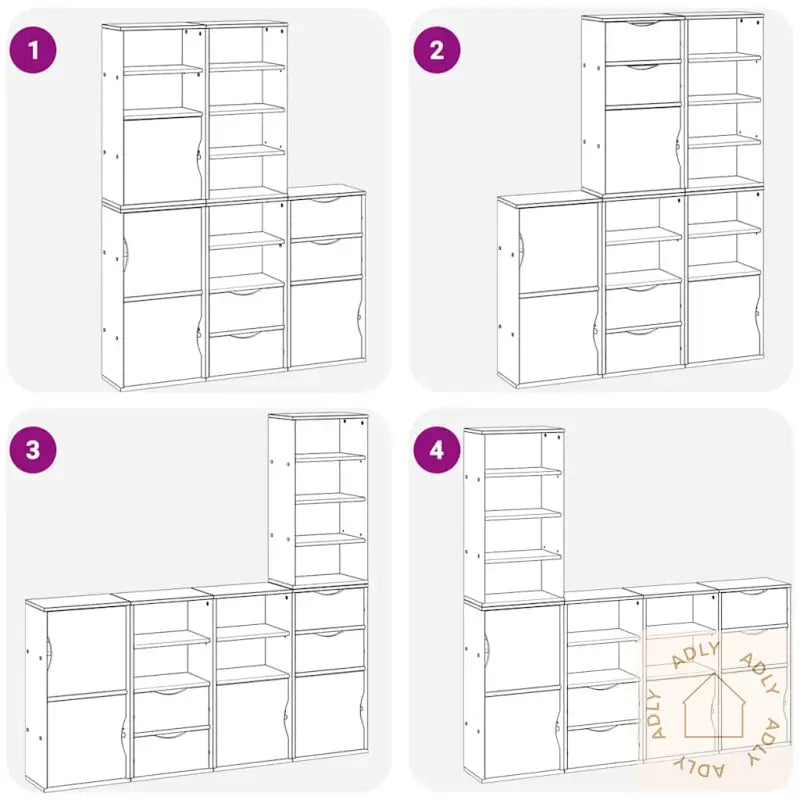 Sideskap 5 Stk Odda 40X24X79 Cm Heltre Furu