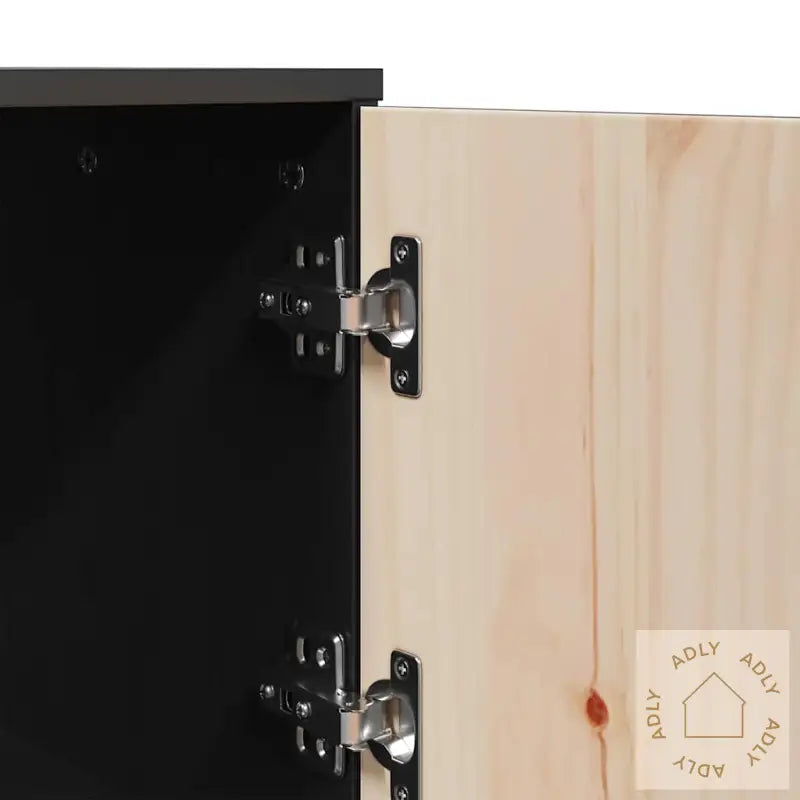 Highboard Svart 67X40X108,5 Cm Heltre Furu
