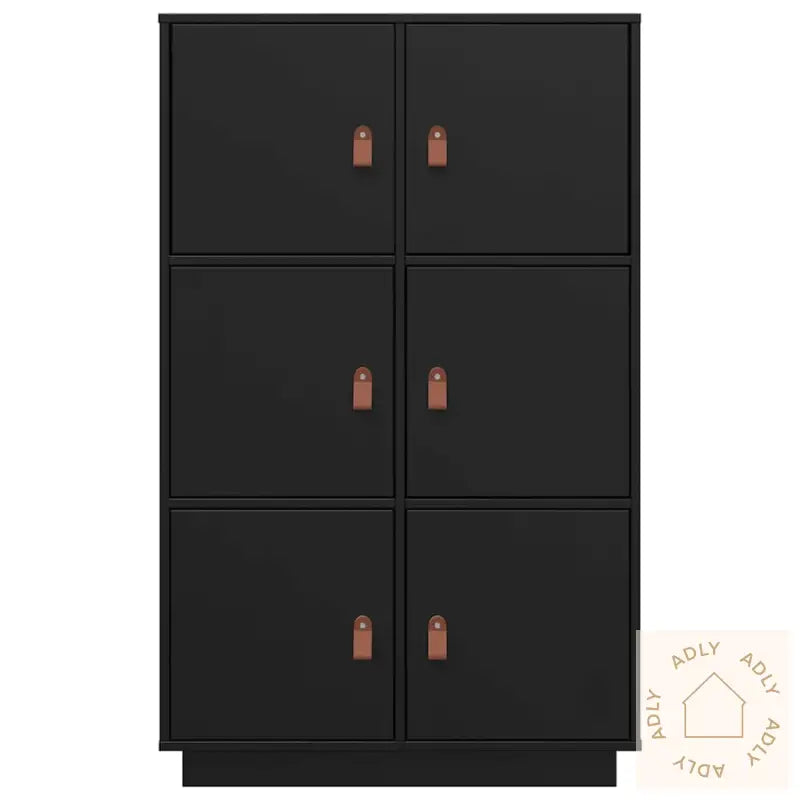 Highboard Svart 67X40X108,5 Cm Heltre Furu