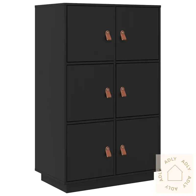Highboard Svart 67X40X108,5 Cm Heltre Furu