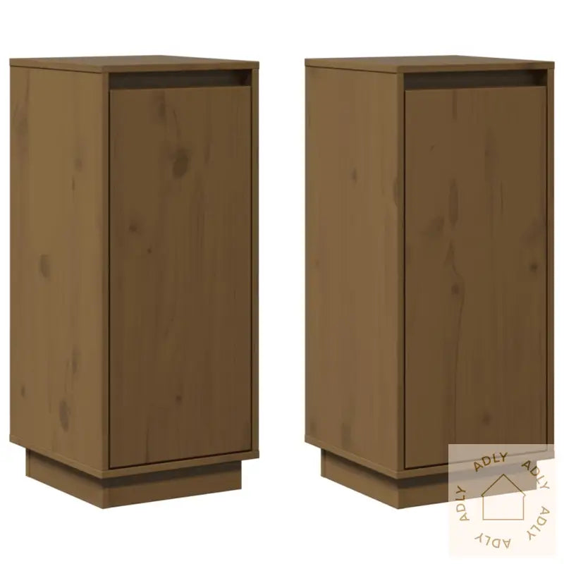 Skjenker 2 Stk Honningbrun 31,5X34X75 Cm Heltre Furu