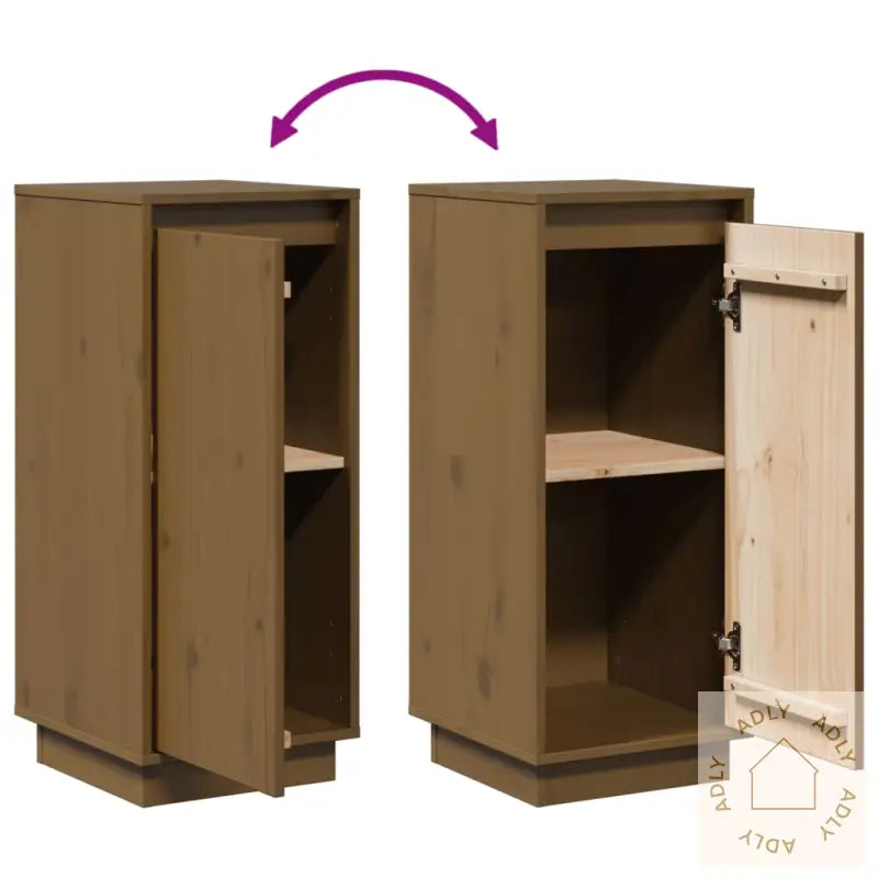 Skjenker 2 Stk Honningbrun 31,5X34X75 Cm Heltre Furu
