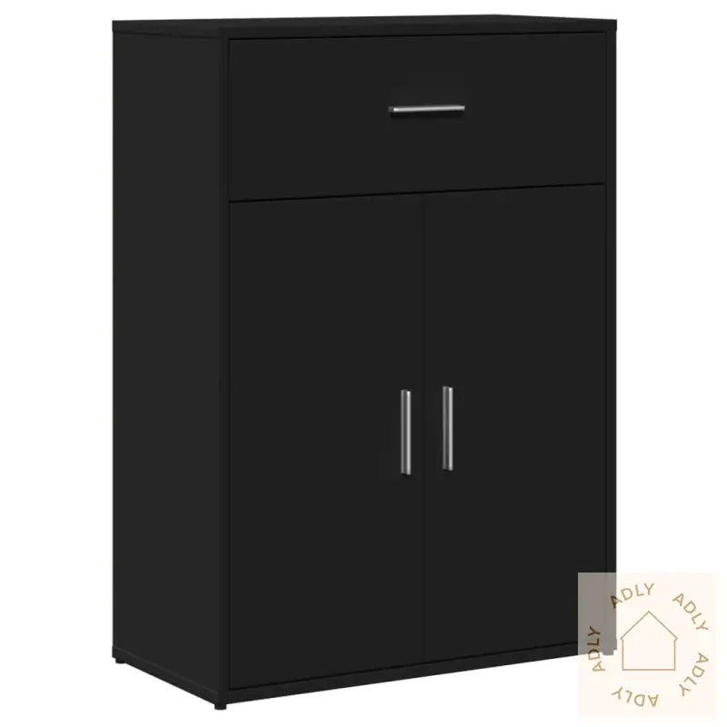Skjenker 2 Svart 60X30X84 Cm Konstruert Tre