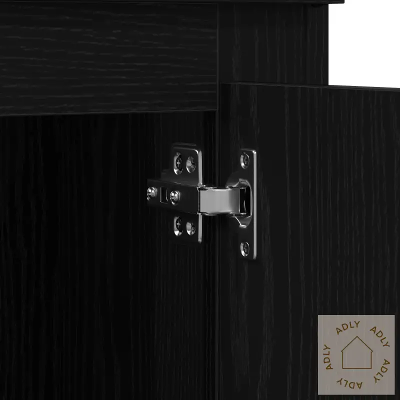 Høyskap Svart Eik 36X35.5X103.5 Cm Ingeniørtre