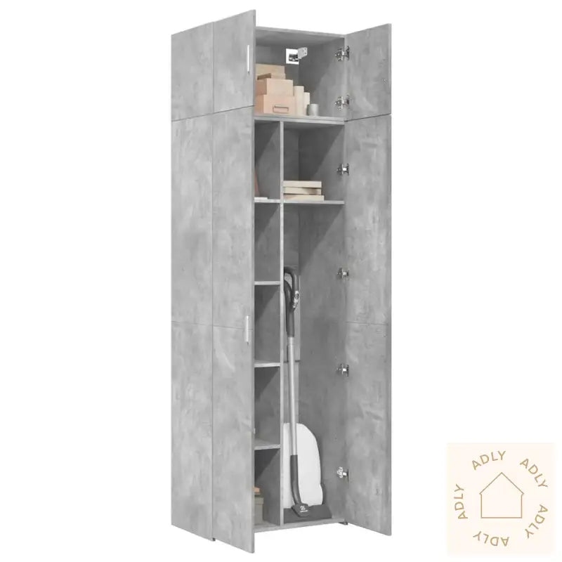 Oppbevaringsskap Betonggrå 70X42,5X225 Cm Konstruert Tre
