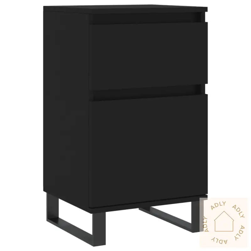 Skjenk 2 Stk Svart 40X35X70 Cm Konstruert Tre