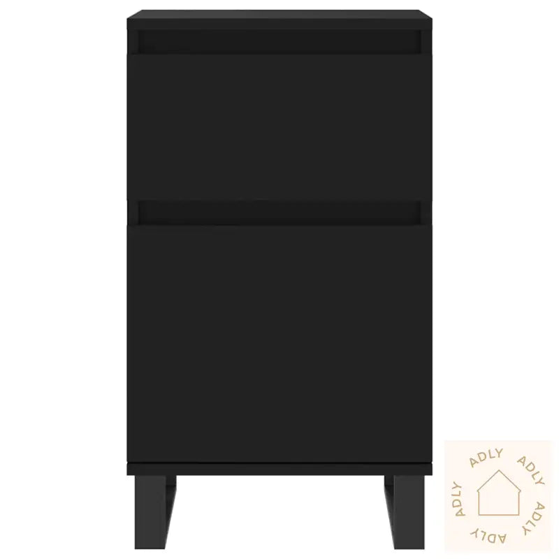 Skjenk 2 Stk Svart 40X35X70 Cm Konstruert Tre