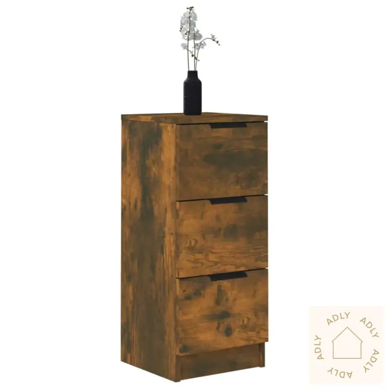 Skjenker 2 Stk Røkt Eik 30X30X70 Cm Konstruert Tre