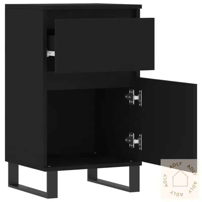 Skjenk 2 Stk Svart 40X35X70 Cm Konstruert Tre