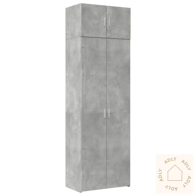 Oppbevaringsskap Betonggrå 70X42,5X225 Cm Konstruert Tre
