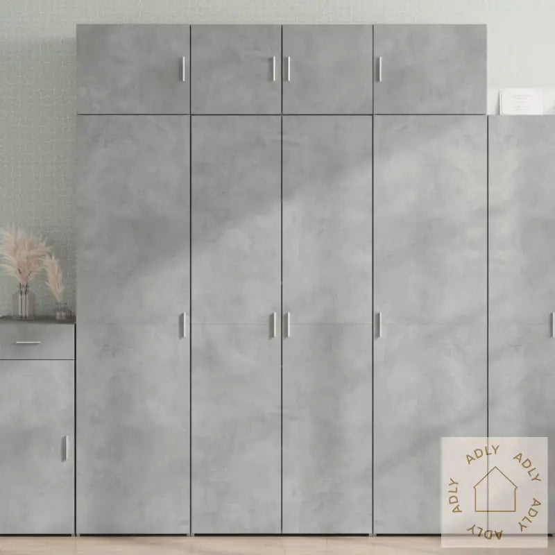 Oppbevaringsskap Betonggrå 80X42,5X225 Cm Konstruert Tre