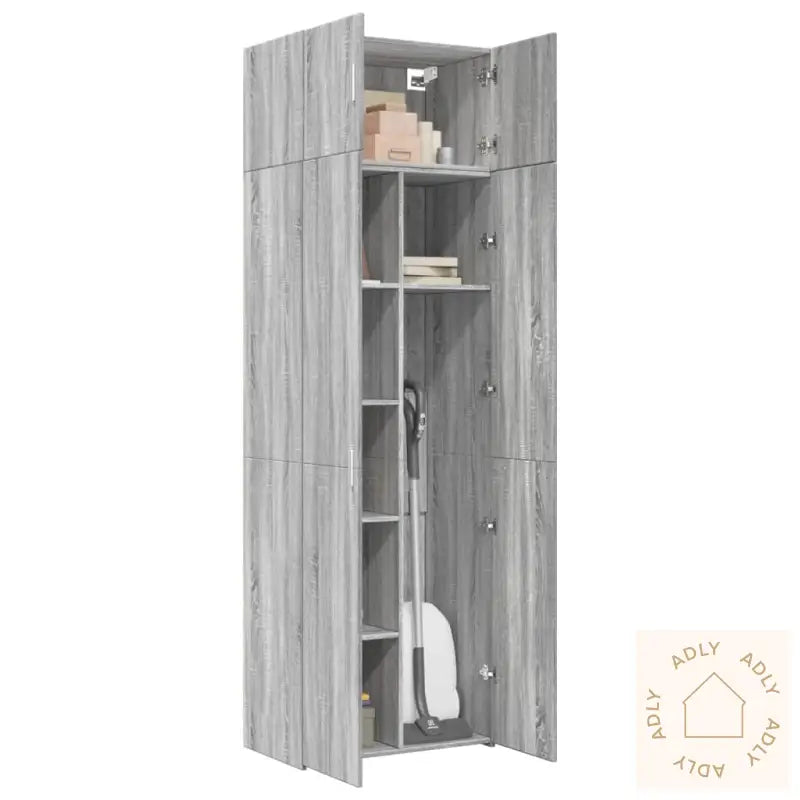 Oppbevaringsskap Grå Sonoma 70X42,5X225 Cm Konstruert Tre