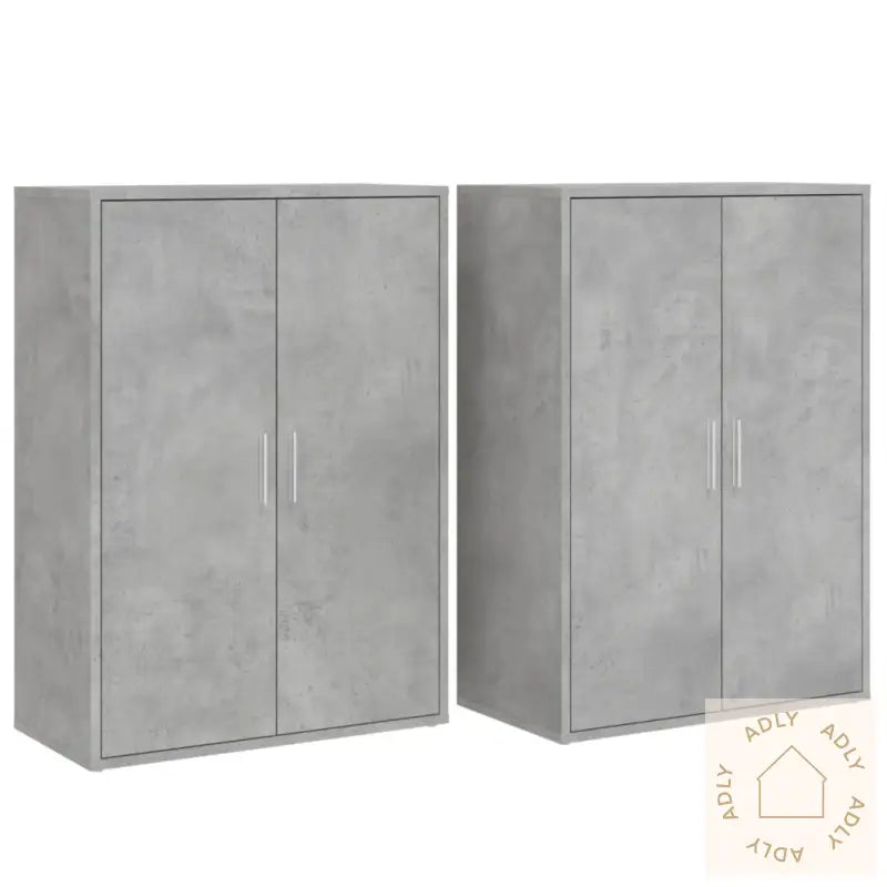 Skjenker 2 Stk Betonggrå 60X31X84 Cm Konstruert Tre