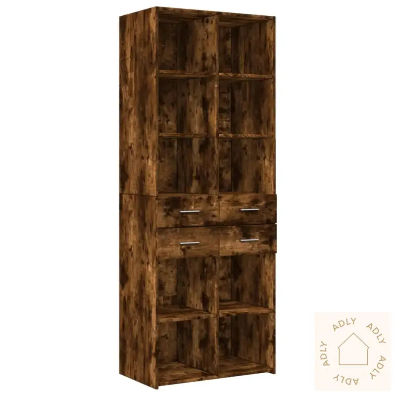 Oppbevaringsskap Røkt Eik 70X42,5X225 Cm Konstruert Tre