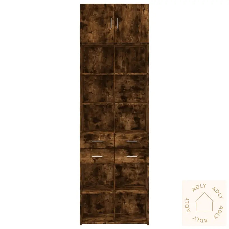 Oppbevaringsskap Røkt Eik 70X42,5X225 Cm Konstruert Tre