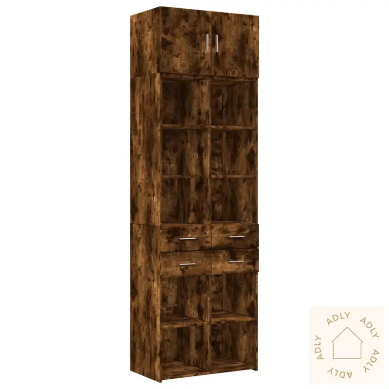 Oppbevaringsskap Røkt Eik 70X42,5X225 Cm Konstruert Tre