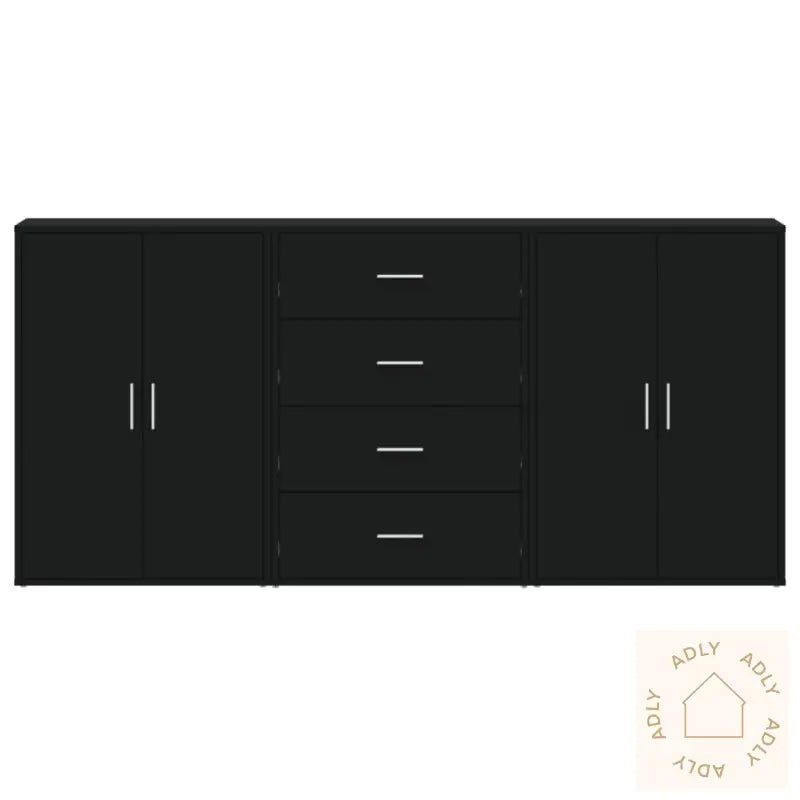 Skjenker 3 Stk Svart 60X31X84 Cm Konstruert Tre
