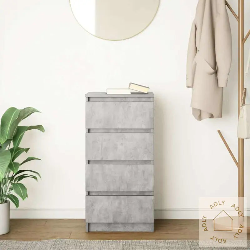 Skjenk Betonggrå 37,5X35X76 Cm Konstruert Tre