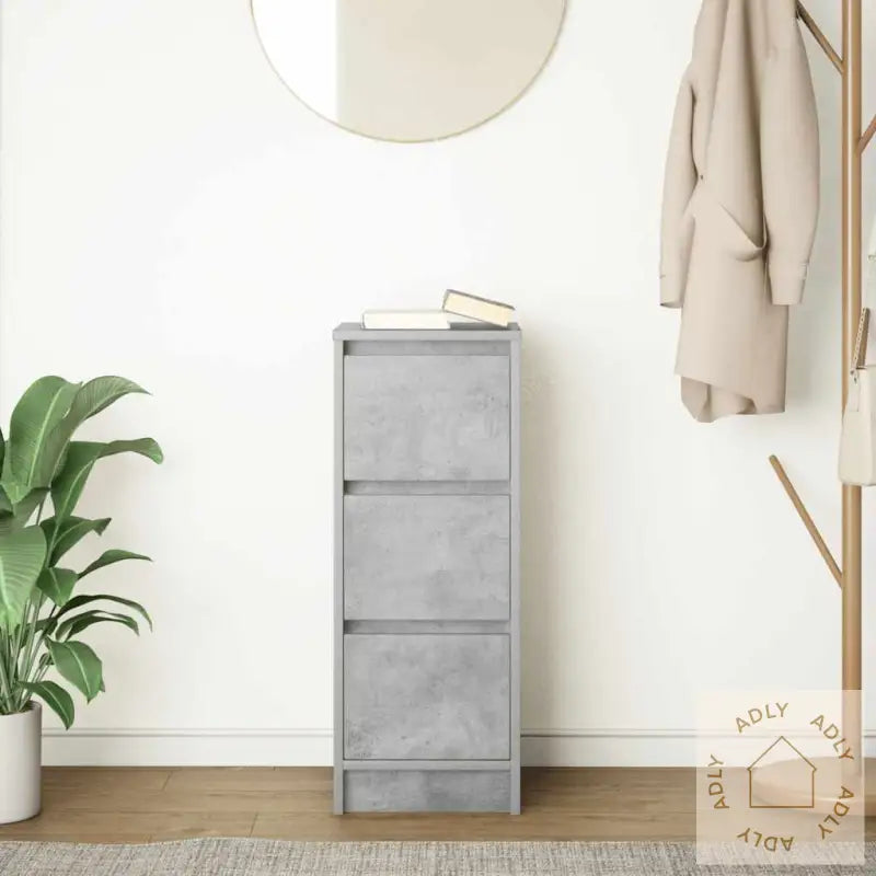 Skjenk Betonggrå 29,5X34X76 Cm Konstruert Tre